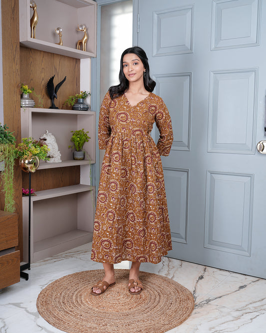 Motif Angrakha Print Cotton Kurti